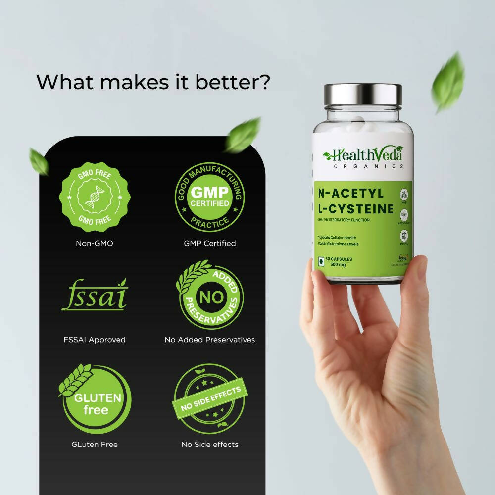 Health Veda Organics N - Acetyl L - Cysteine Veg Capsules