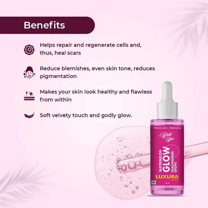 Buy Luxura Prima Watermelon Glow Niacinamide Drops from DrMediCart, Ship from India to USA