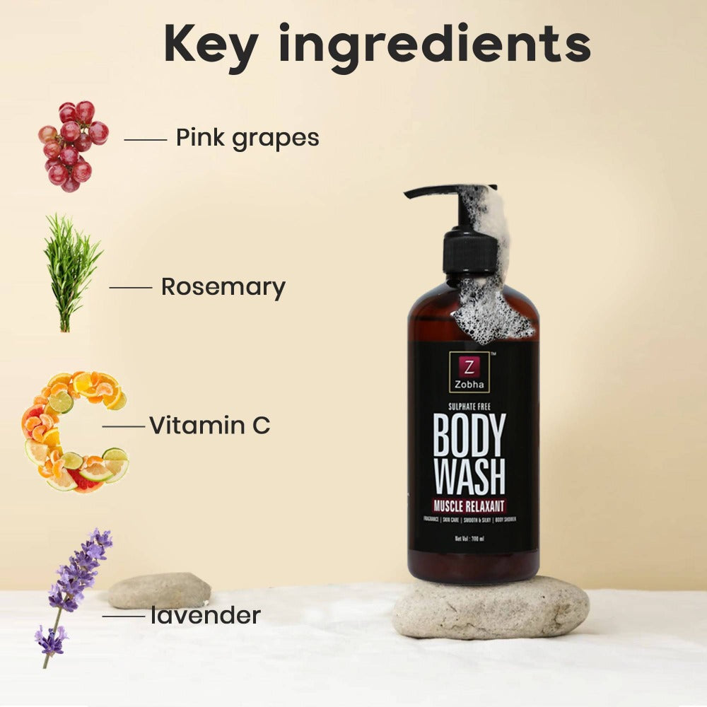 Zobha Sulphate Free Body Wash Muscle Relaxant Ingredients