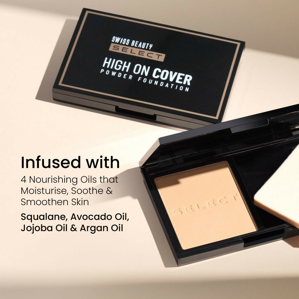 Swiss Beauty Select High On Cover Powder Foundation - 3 Fresh Beige