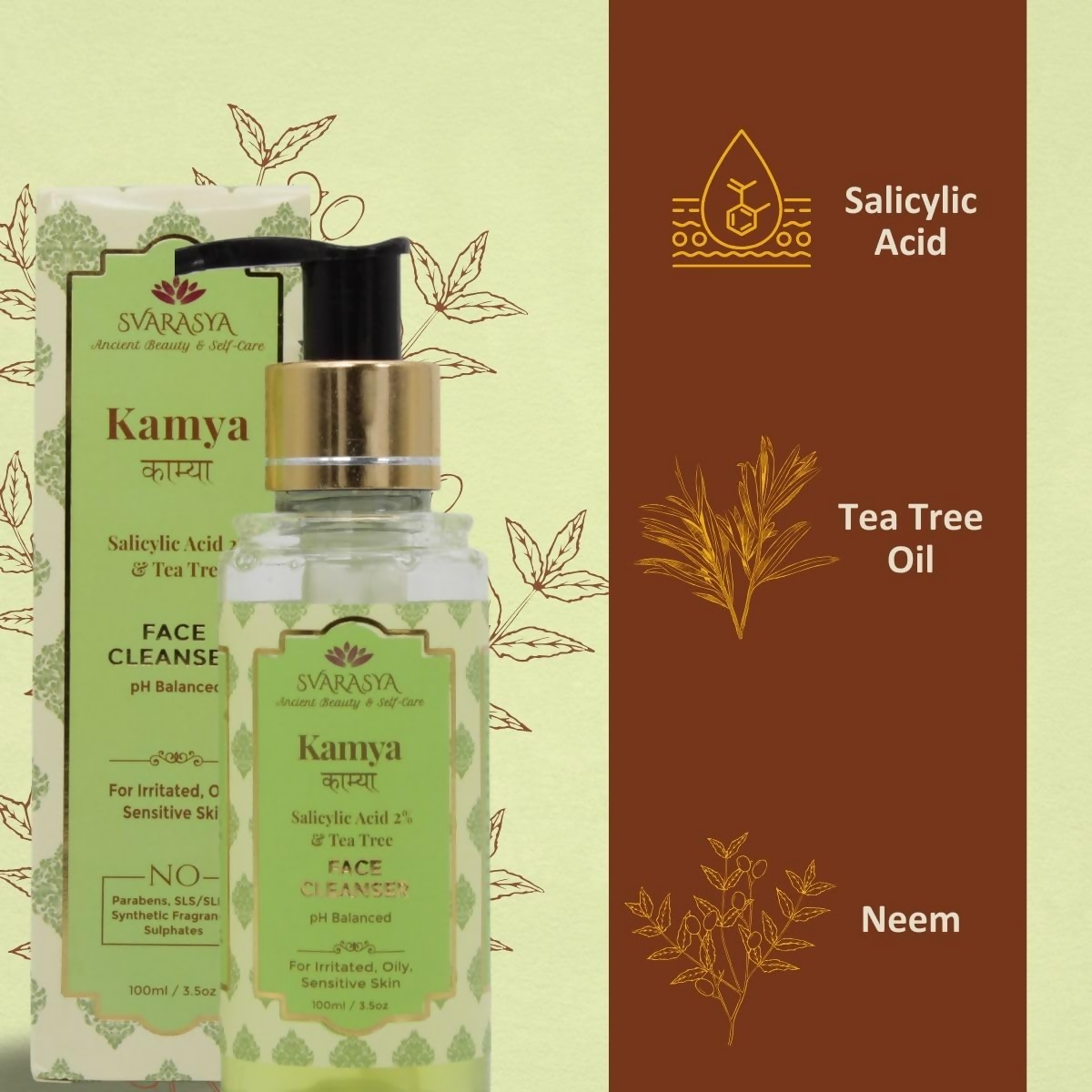 Svarasya Kamya Salicylic Acid and Tea Tree Face Cleanser - DrMediCart