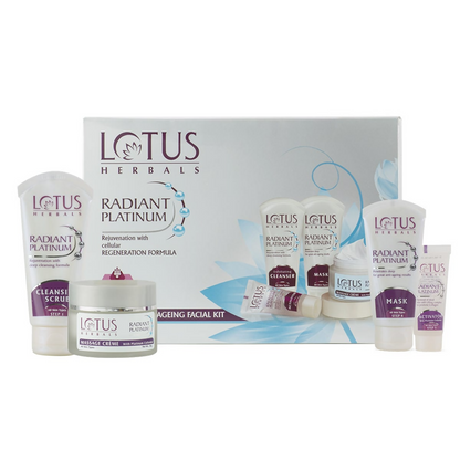 Buy Lotus Herbals Radiant Platinum Cellular age care  Facial Kit (170gm) from DrMediCart, Ship from India to USA