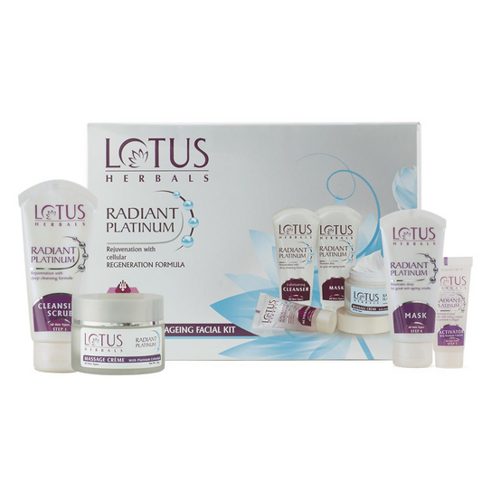 Buy Lotus Herbals Radiant Platinum Cellular age care  Facial Kit (170gm) from DrMediCart, Ship from India to USA