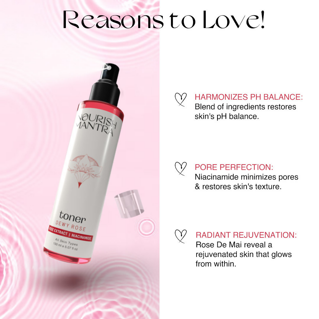 Nourish Mantra Dewy Rose Toner with Niacinamide & Vitamin B5 for Radiant
