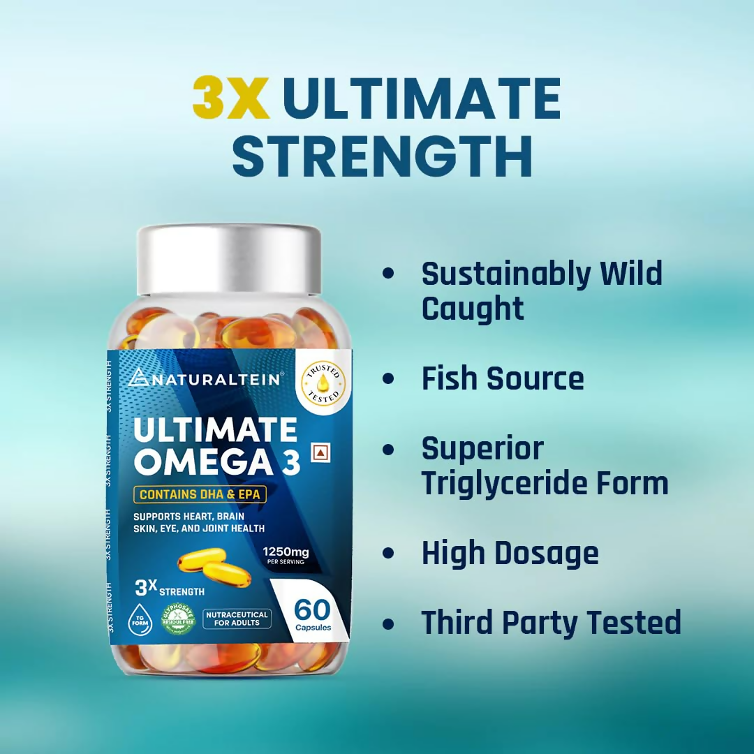 Naturaltein Omega-3 Fish Oil 1250mg Triple Strength Softgels