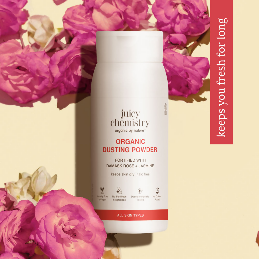 Juicy Chemistry Organic Dusting Powder Fortified With Damask Rose & Jasmine