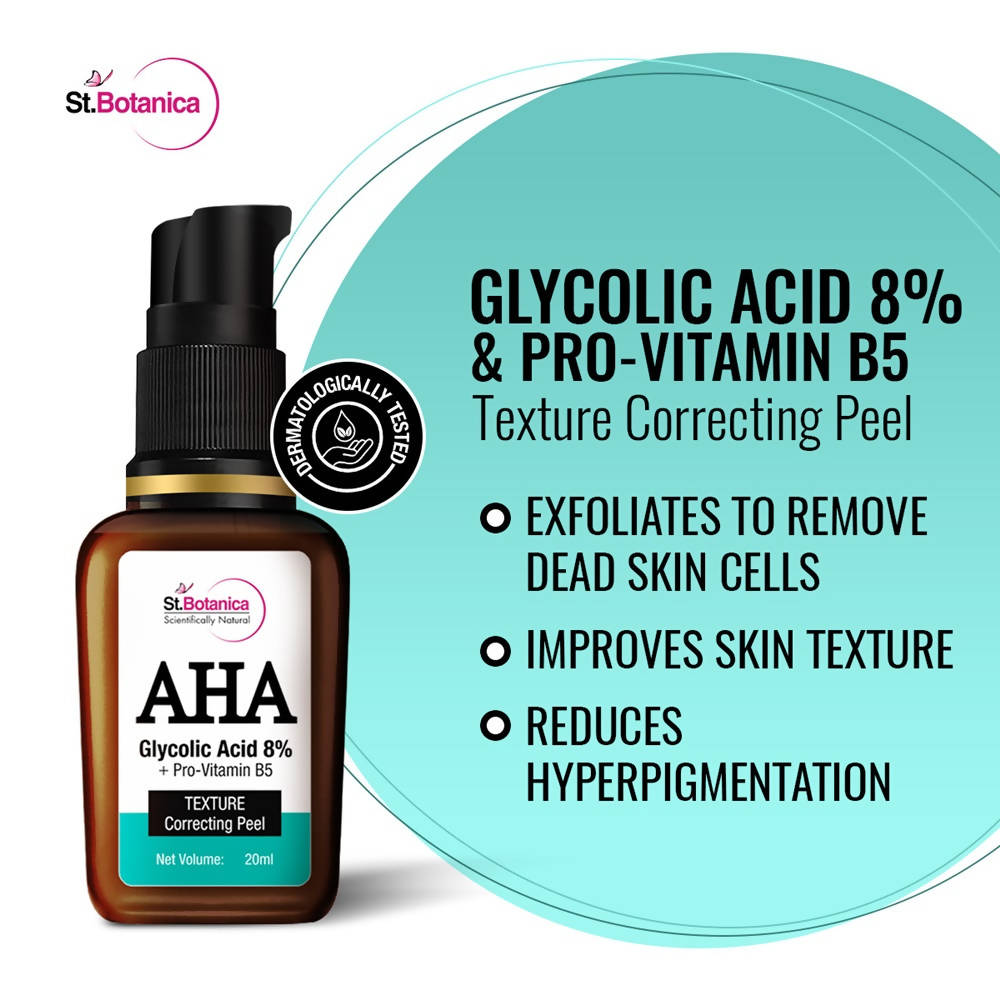 St.Botanica AHA Glycolic Acid 8% + Pro-Vitamin B5 Texture Correcting Peel