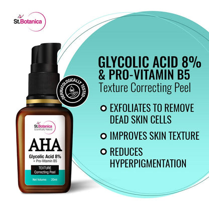 St.Botanica AHA Glycolic Acid 8% + Pro-Vitamin B5 Texture Correcting Peel