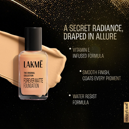 Lakme Forever Matte Foundation For Superior Coverage - Resist Shell
