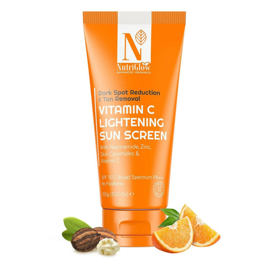 Buy NutriGlow Advanced Organics Vitamin C Lightening Sunscreen SPF50 PA+++ from DrMediCart, Ship from India to USA