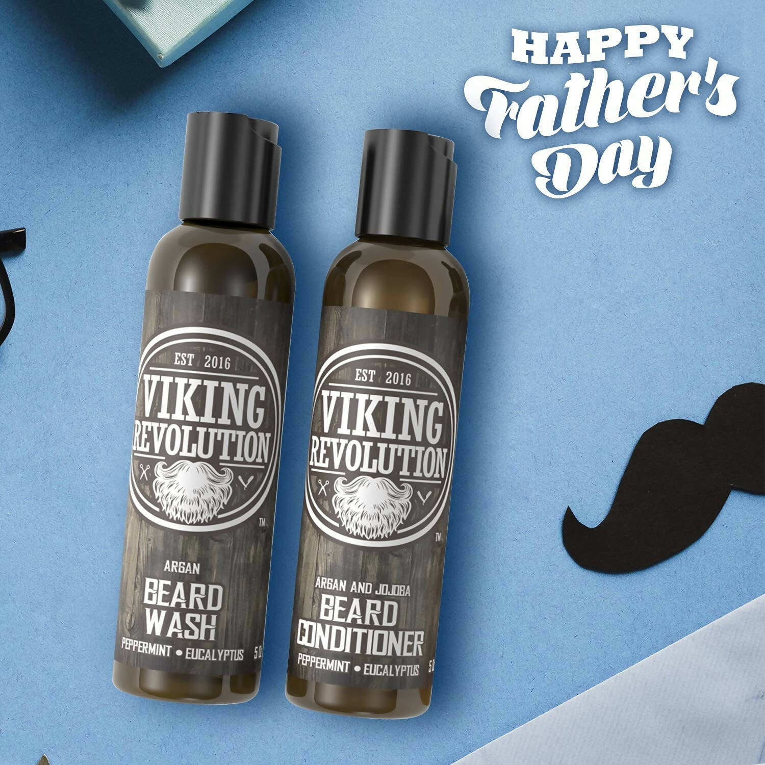 Viking Revolution Beard Wash and Beard Conditioner Combo - DrMediCart