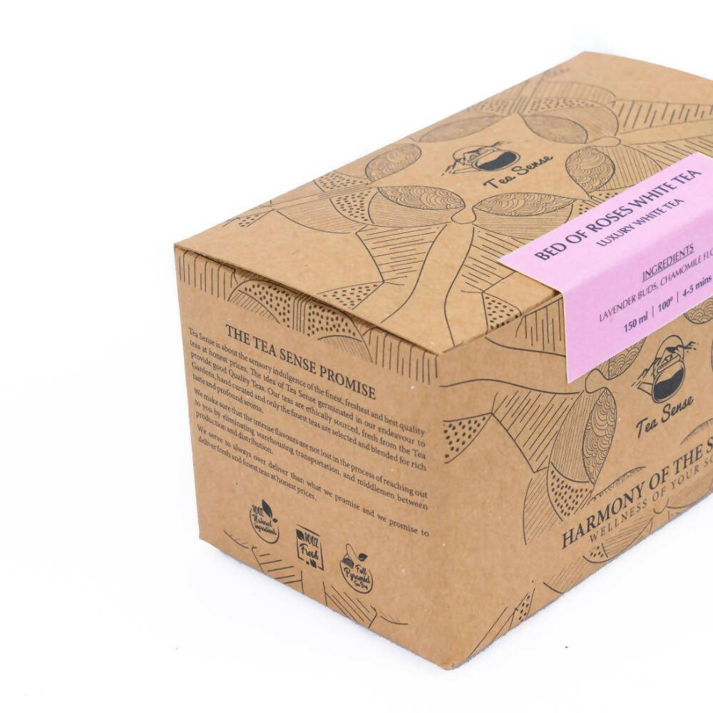 Tea Sense Bed Of Roses White Tea Bags Box - Drmedicart