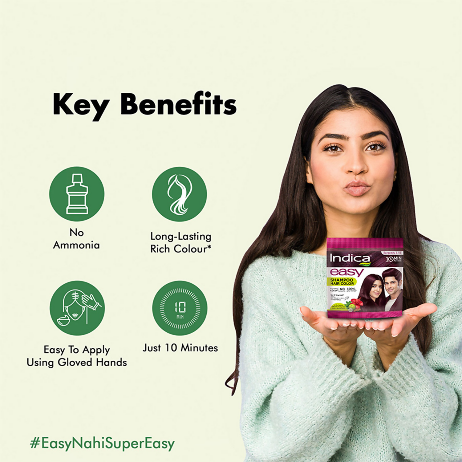 Indica Easy Hair Color Shampoo Burgundy