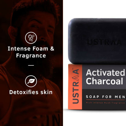 Ustraa Deo Soap For Men - Neem and Green Clay, Sea Minerals, & Activated Charcoal