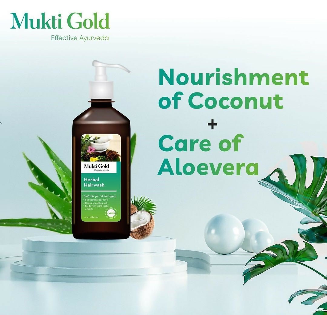 Axiom Mukti Gold Herbal Hairwash (Dispenser)