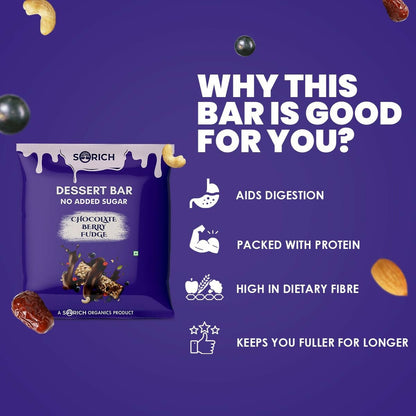 Sorich Organics Dessert Protein Mini Bars Chocolate Berry Fudge