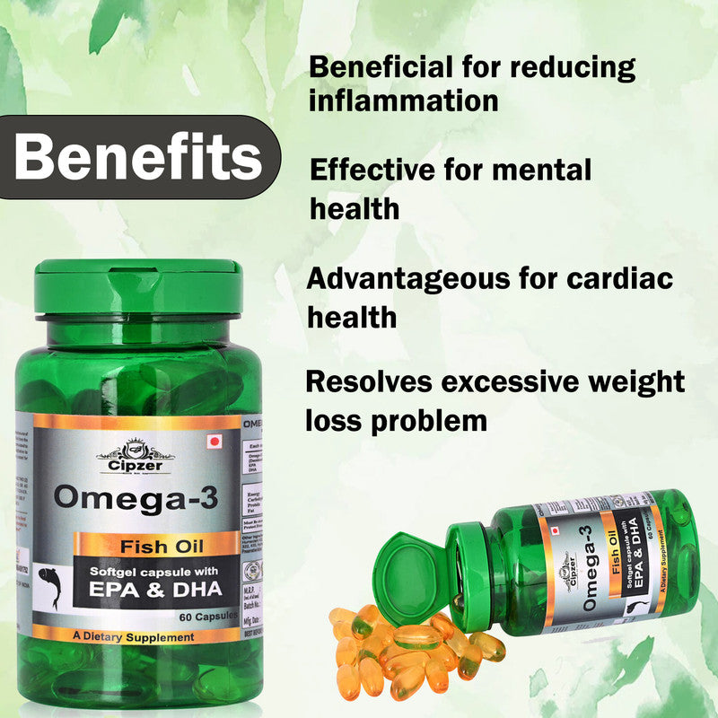 Cipzer Omega 3 Fish Oil Softgel Capsules