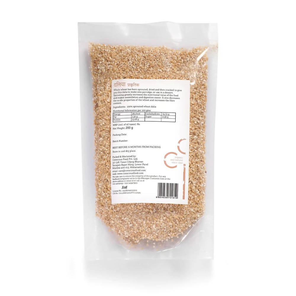 Conscious Food Natural Sprouted Split Wheat (Dalia)