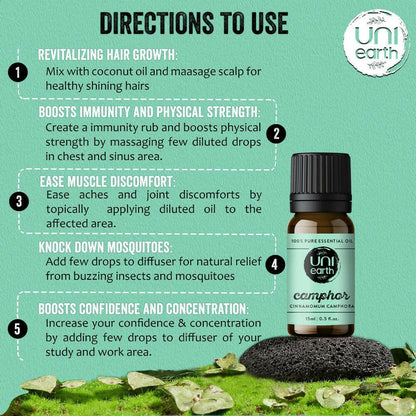 Uniearth Pure & Undiluted Camphor Essential Oil for Skin & Hair Care