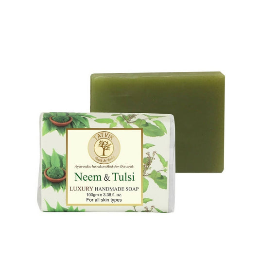 Buy Tatvik Ayurveda Neem & Tulsi Luxury Handmade Soap from DrMediCart, Ship from India to USA