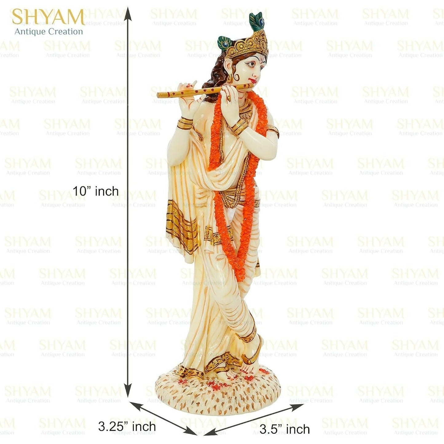 Shyam Antique Creation Lord shri Krishna Playing Flute Standing kanha Idol