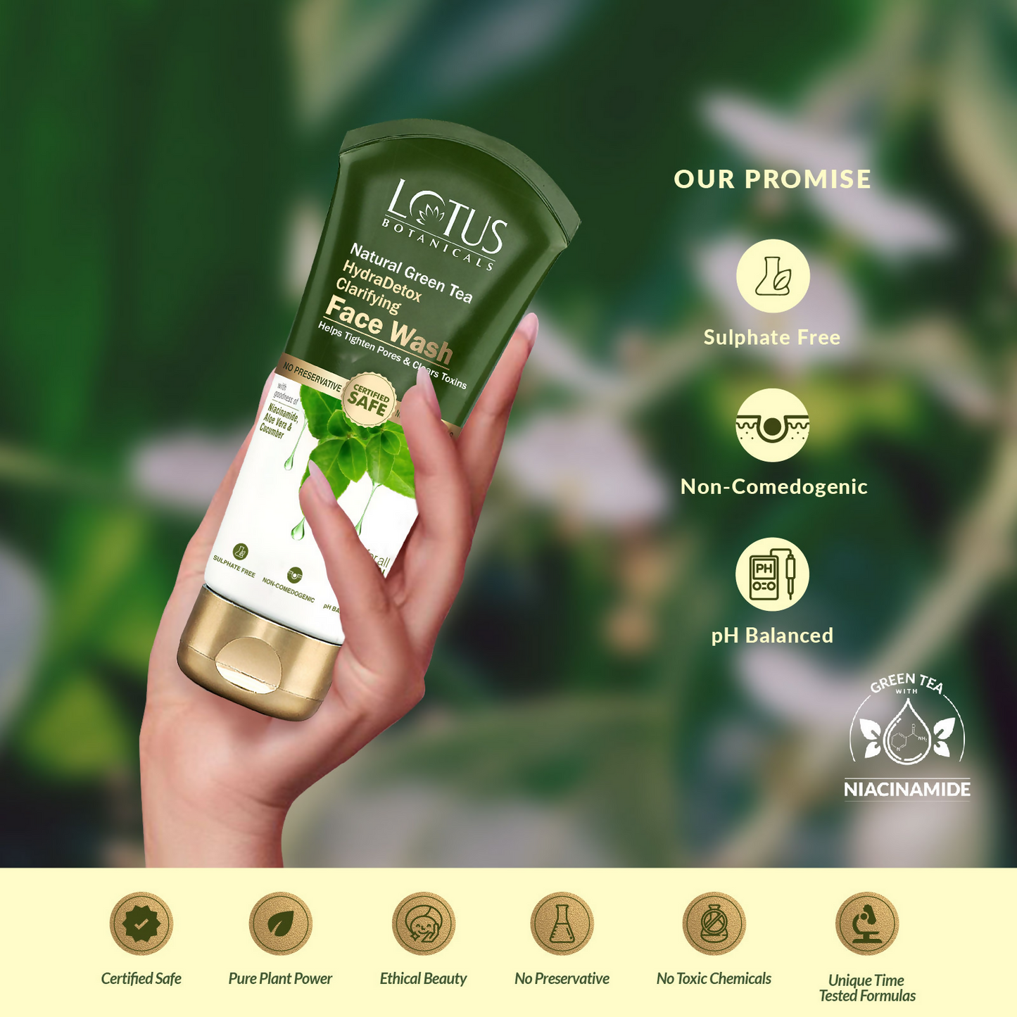 Lotus Botanicals Natural Green Tea Hydradetox Clarifying Face Wash