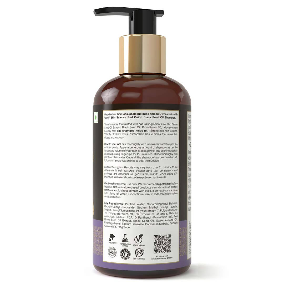 Wow Skin Science Red Onion Black Seed Oil Shampoo - Drmedicart