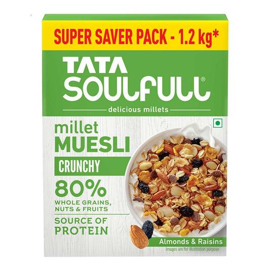 Buy Tata Soulfull Millet Muesli Crunchy Breakfast Cereals from DrMediCart, Ship from India to USA