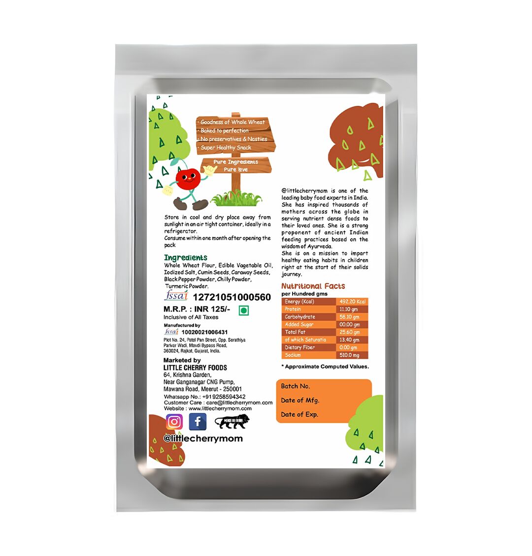 Littlecherrymom Whole Wheat Khakhra – Masala