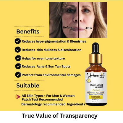 Urbaano Herbal 2% Kojic Acid White Glow Face Serum
