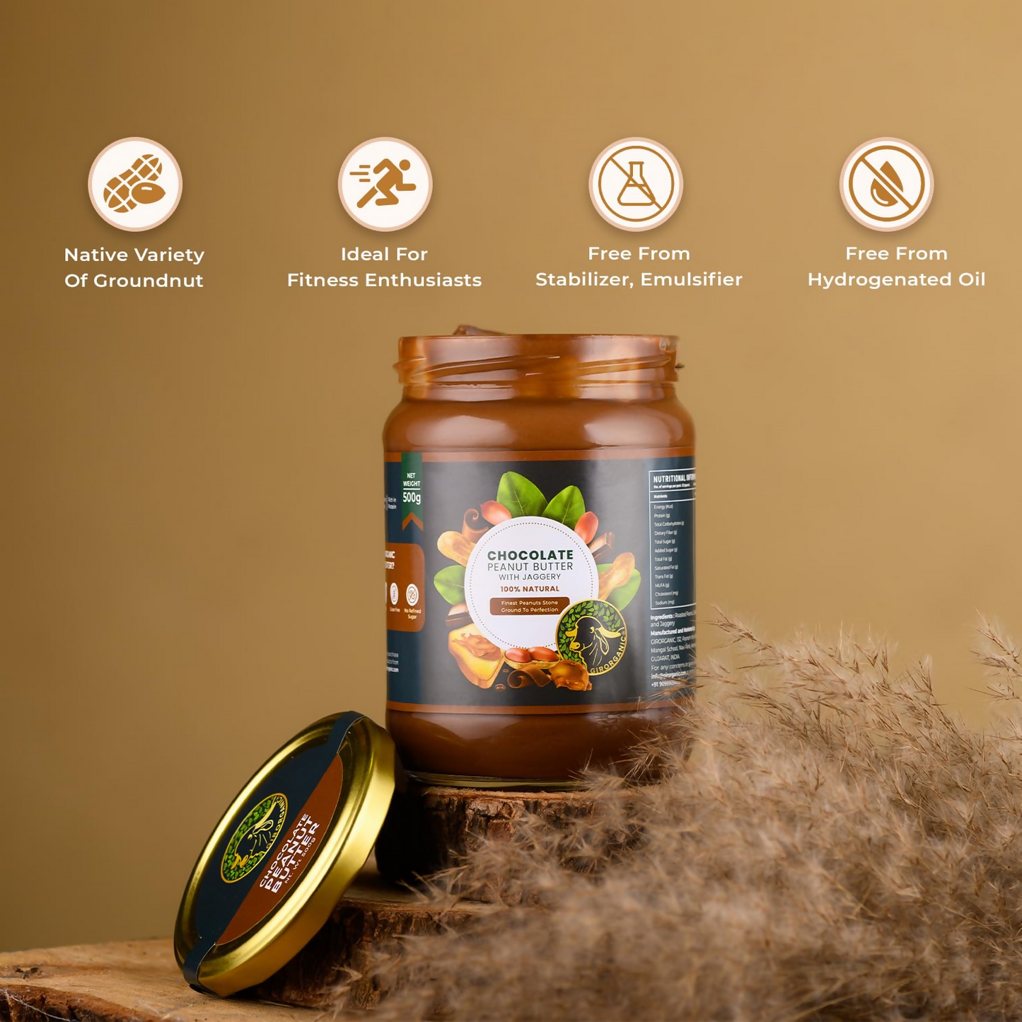 GirOrganic Premium Chocolate Finest Peanut Butter With Jaggery