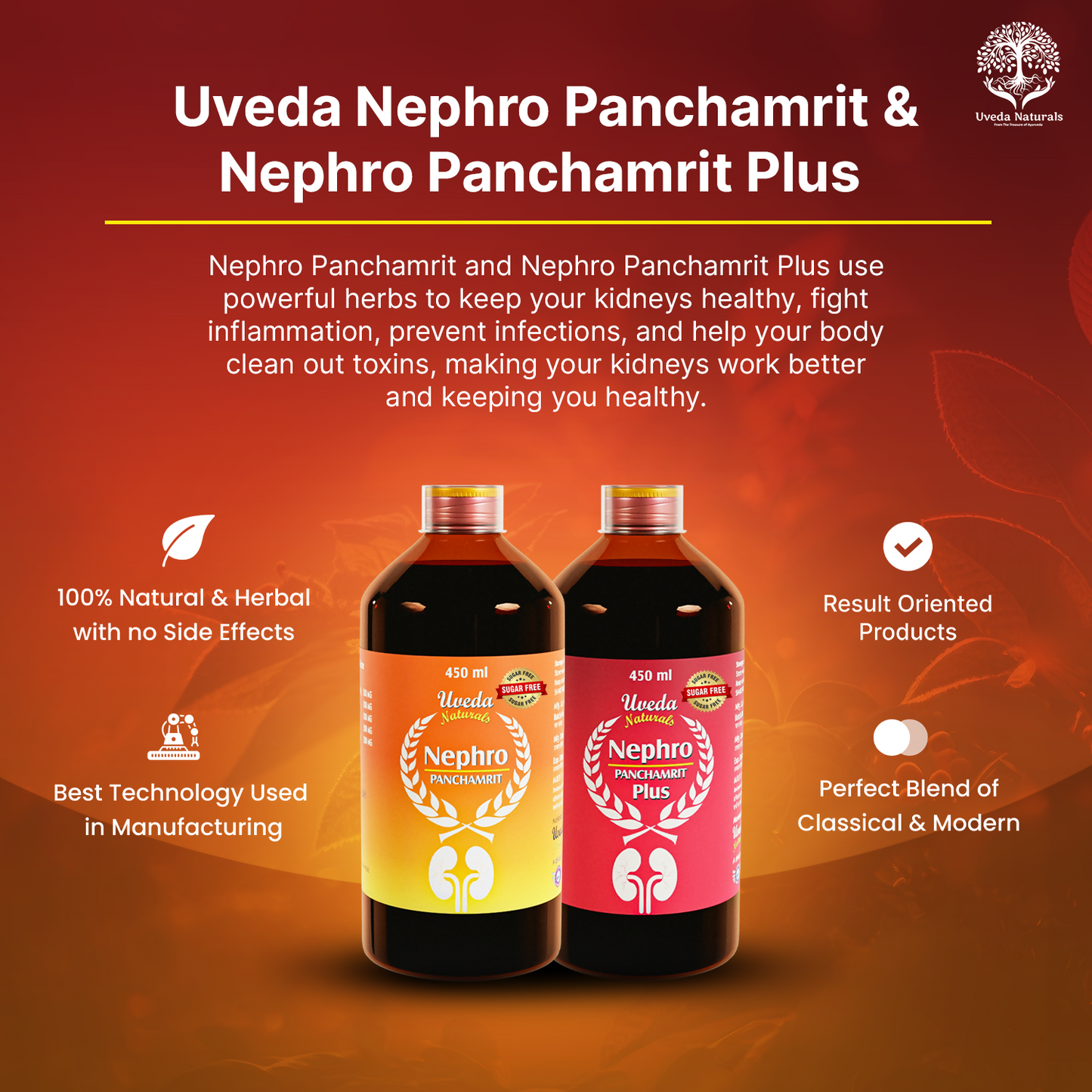Uveda Naturals Nephro Panchamrit and Nephro Panchamrit Plus Sugar Free Combination