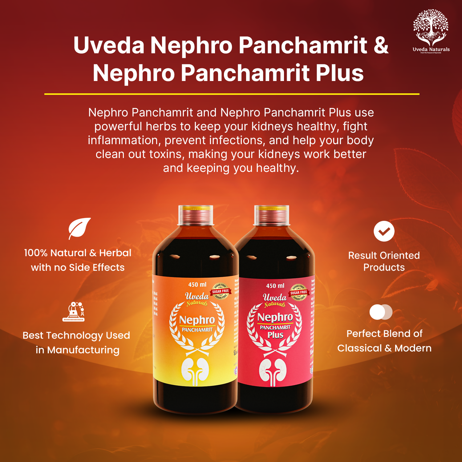 Uveda Naturals Nephro Panchamrit and Nephro Panchamrit Plus Sugar Free Combination