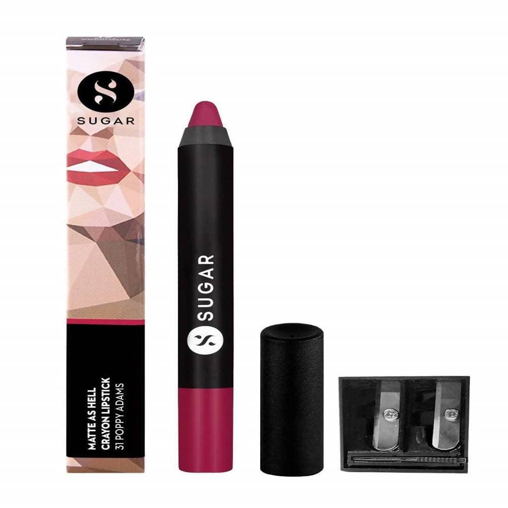 Sugar Matte As Hell Crayon Lipstick - Poppy Adams (Raspberry Pink) - DrMediCart