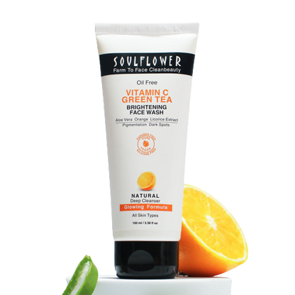 Soulflower Vitamin C Green Tea Brightening Face Wash