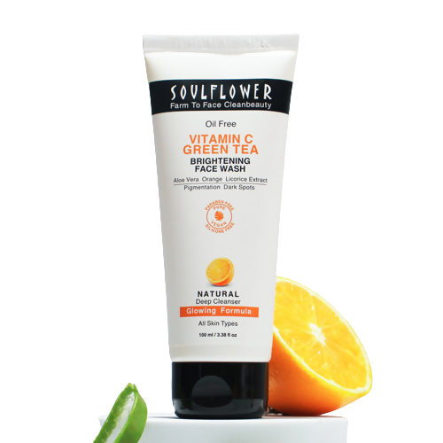 Buy Soulflower Vitamin C Green Tea Brightening Face Wash from DrMediCart, Ship from India to USA