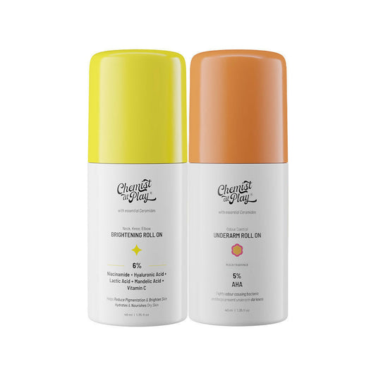 Chemist At Play Neck, Knee & Elbow Brightening + Peach Under-Arm Roll-On Combo