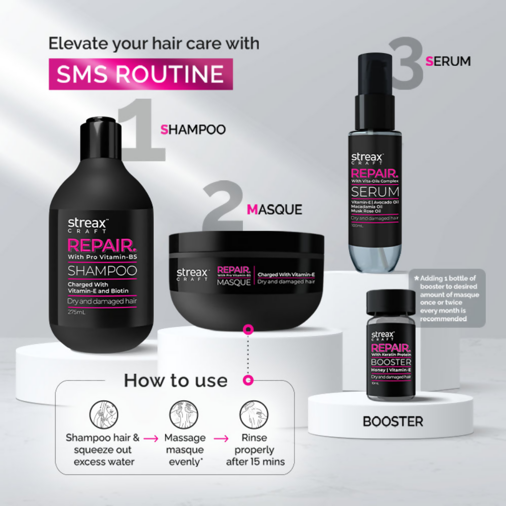 Streax Craft Repair Mask Hair Spa For Dry and Damaged Hair Repair With Pro Vitamin B-5