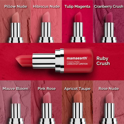 Mamaearth Creamy Matte Long Stay Lipstick - Rosewood Pink
