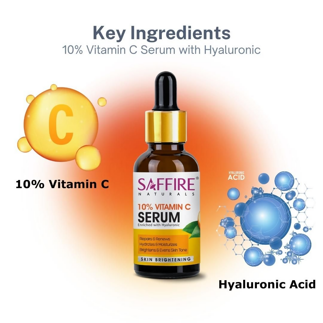 Saffire Naturals 10% Vitamin C Serum Enriched With Hyaluronic