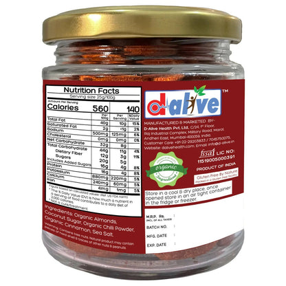 D-Alive Honestly Organic Activated Cinnamon Chilli Almonds - Drmedicart