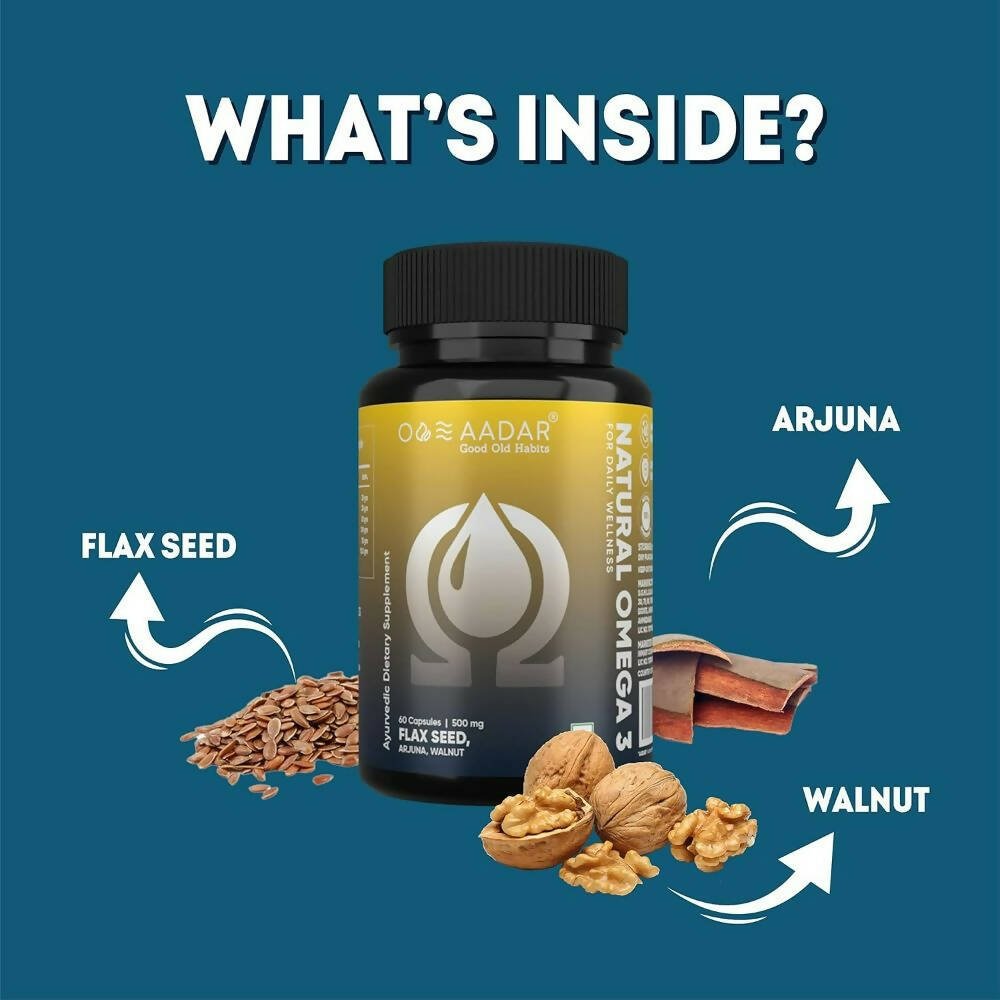 Aadar Natural Omega 3 Flax Seed Capsules