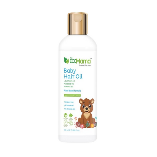 The Eco Mama Baby Hair Oil Lavender Oil, Hibiscus & Almond Oil