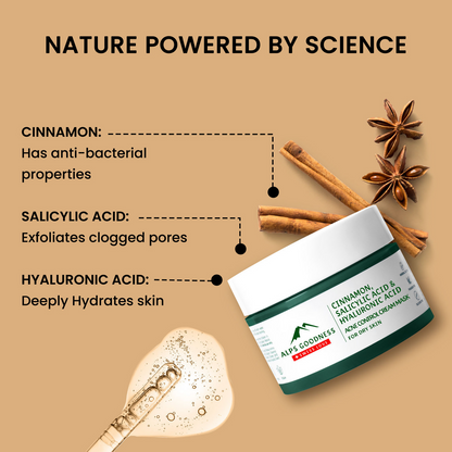 Alps Goodness Acne Control Face Mask for Dry Skin with Cinnamon, Salicylic Acid and Hyaluronic Acid