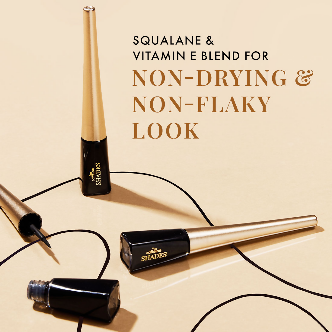 mCaffeine Shades Intense Ink Waterproof Eyeliner - Black