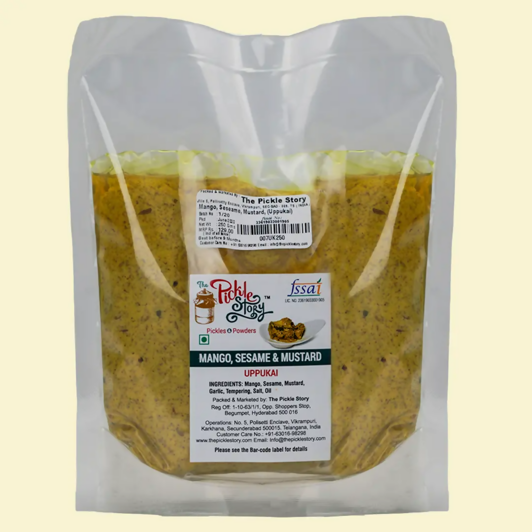 The Pickle Story Mango, Sesame & Mustard (no chilly powder) - Uppukai Pickle