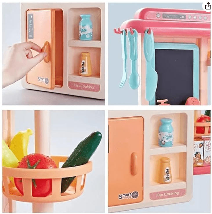 Plastic 3 in 1 Portable Pretend Food Party Role Cooking Kitchen Play Set Toy for Boys and Girls - Drmedicart