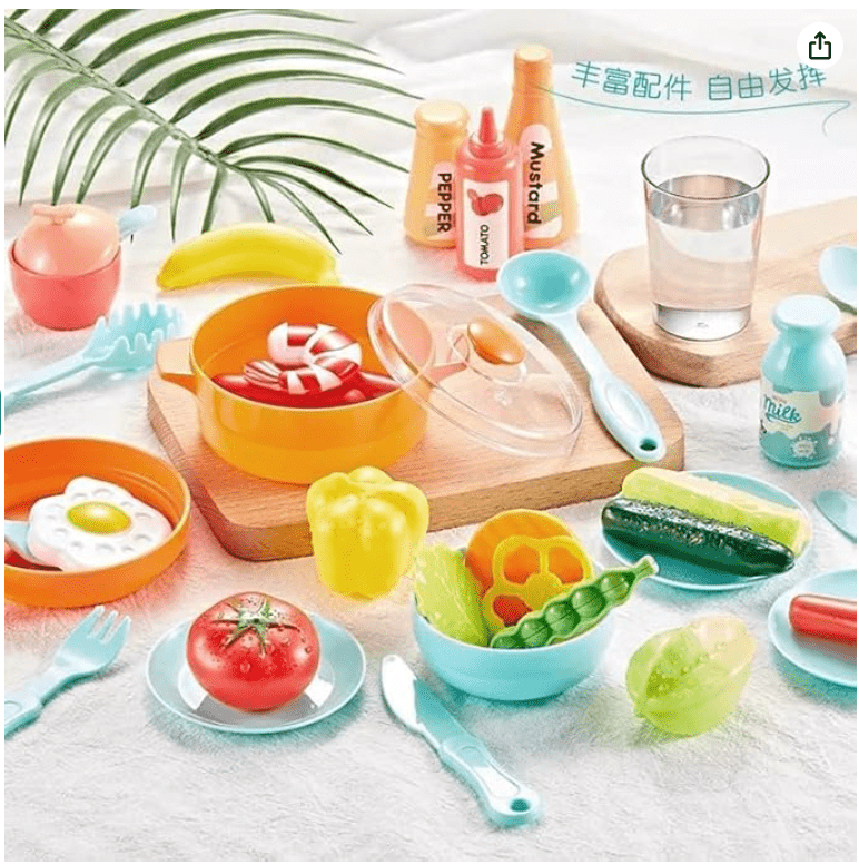 Plastic 3 in 1 Portable Pretend Food Party Role Cooking Kitchen Play Set Toy for Boys and Girls - Drmedicart