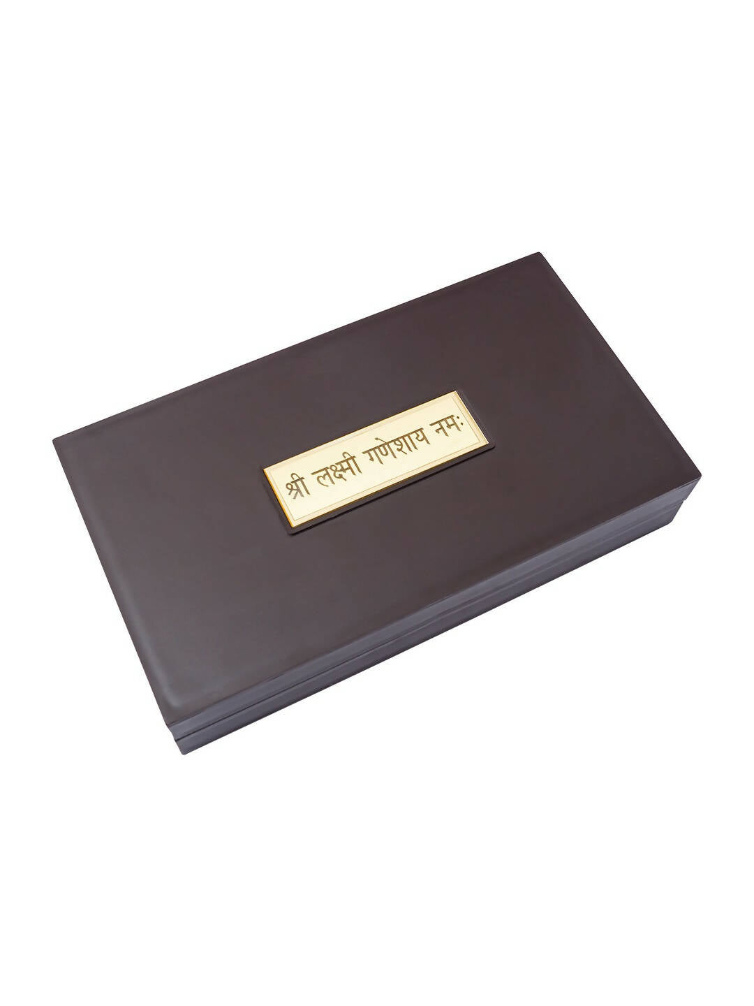 Golden Peacock Brown & Gold-Toned 24 Ct Gold Foil Laxmi And Ganesh Pooja Box