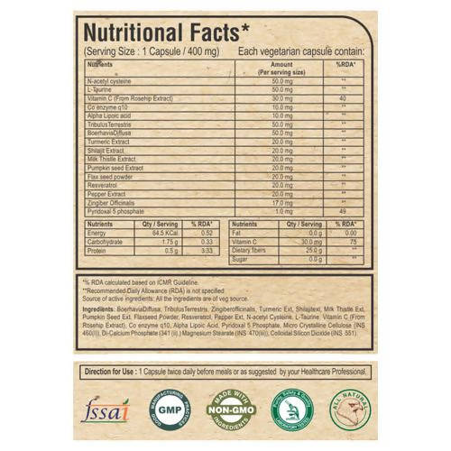 Pure Nutrition Kidney Detox with Turmeric & Vitamin C Veg Capsules